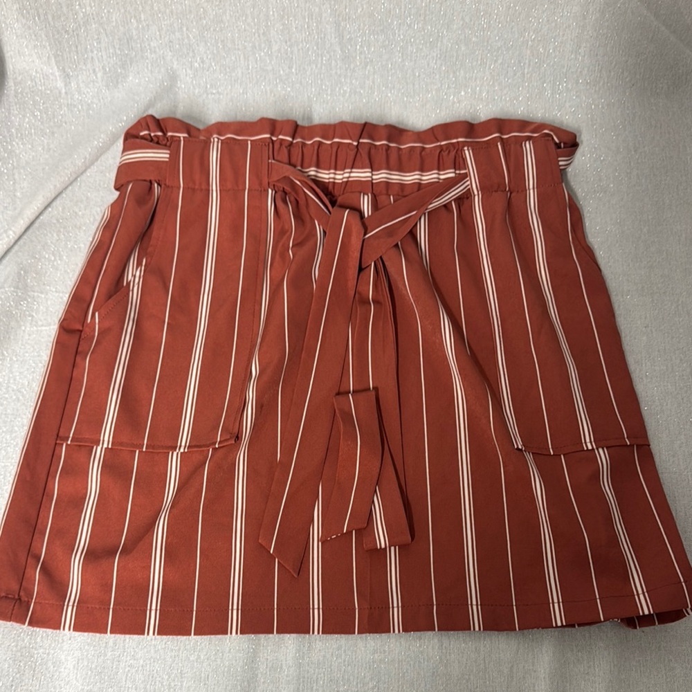 Urban Heritage Orange Tie Front Mini Skirt